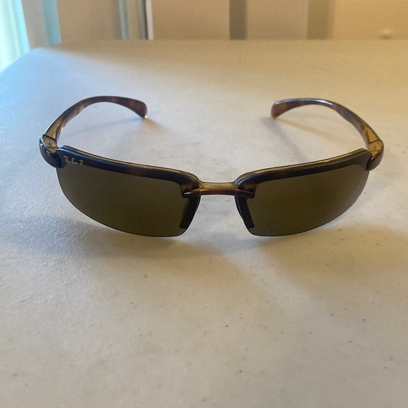 RAY BAN RB4051 642/83 TORTOISE SHADE BROWN SLEEK POLARIZED RIMLESS SUNGLASSES main image 7